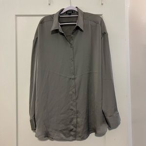 GREY EXPRESS OVERSIZED PORTOFINO BLOUSE L-XL-XXL OFFUCE LUXE CASUAL GRAY